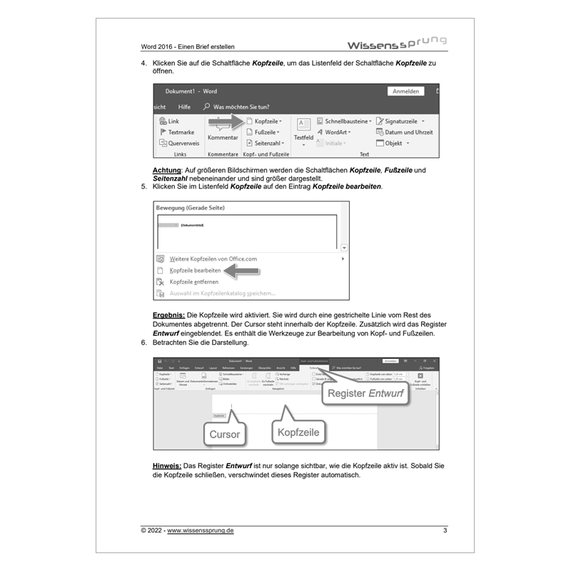 Word 2016 - Einen Brief erstellen - Anleitung - S0105-P – Bild 2