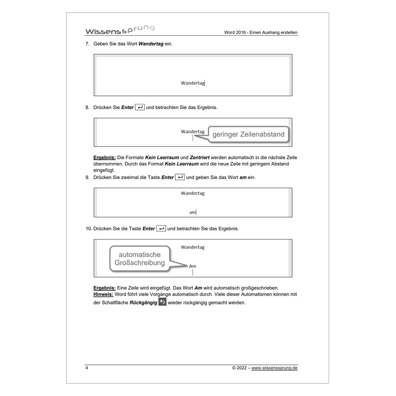 Word 2016 - Einen Aushang erstellen - Anleitung - S0106-P – Bild 2
