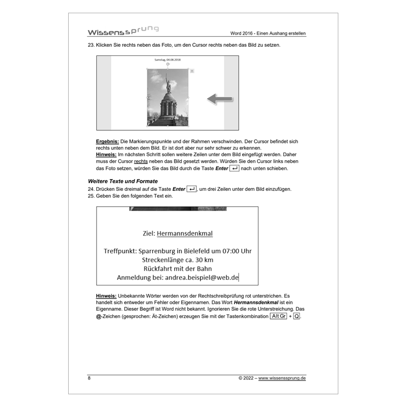 Word 2016 - Einen Aushang erstellen - Anleitung - S0106-P – Bild 4