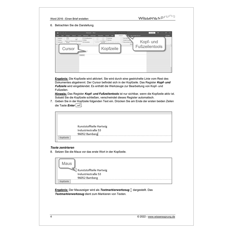 Word 2016 - Einen Brief erstellen - Anleitung - S0110-P – Bild 2