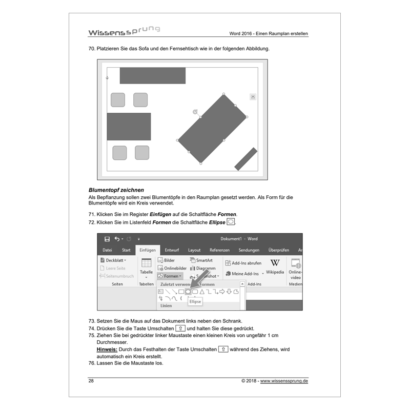 Word 2016 - Einen Raumplan erstellen - Anleitung - S0111-P – Bild 4