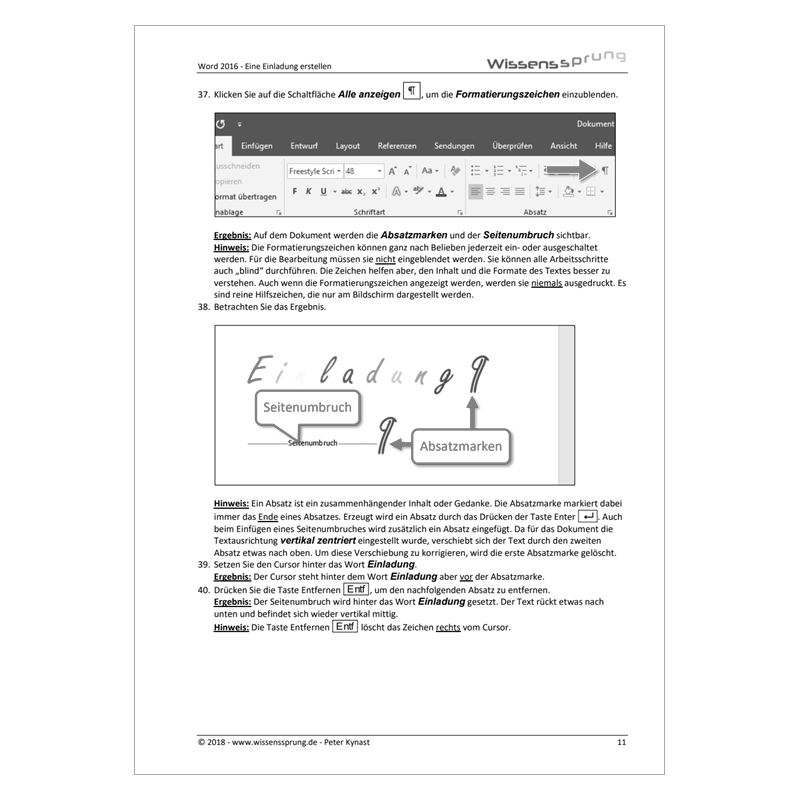 Word 2016 - Eine Einladung erstellen - Anleitung - S0112-P – Bild 3