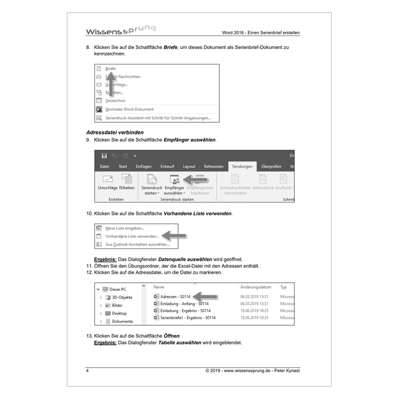 Word 2016 - Einen Serienbrief erstellen - Anleitung - S0114-P – Bild 2