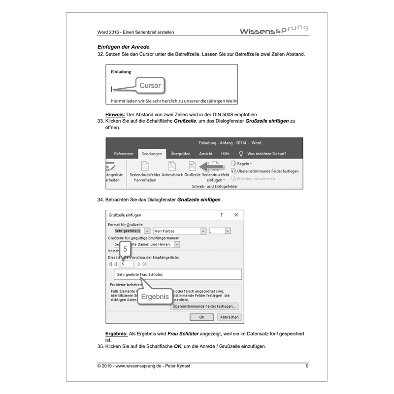 Word 2016 - Einen Serienbrief erstellen - Anleitung - S0114-P – Bild 3