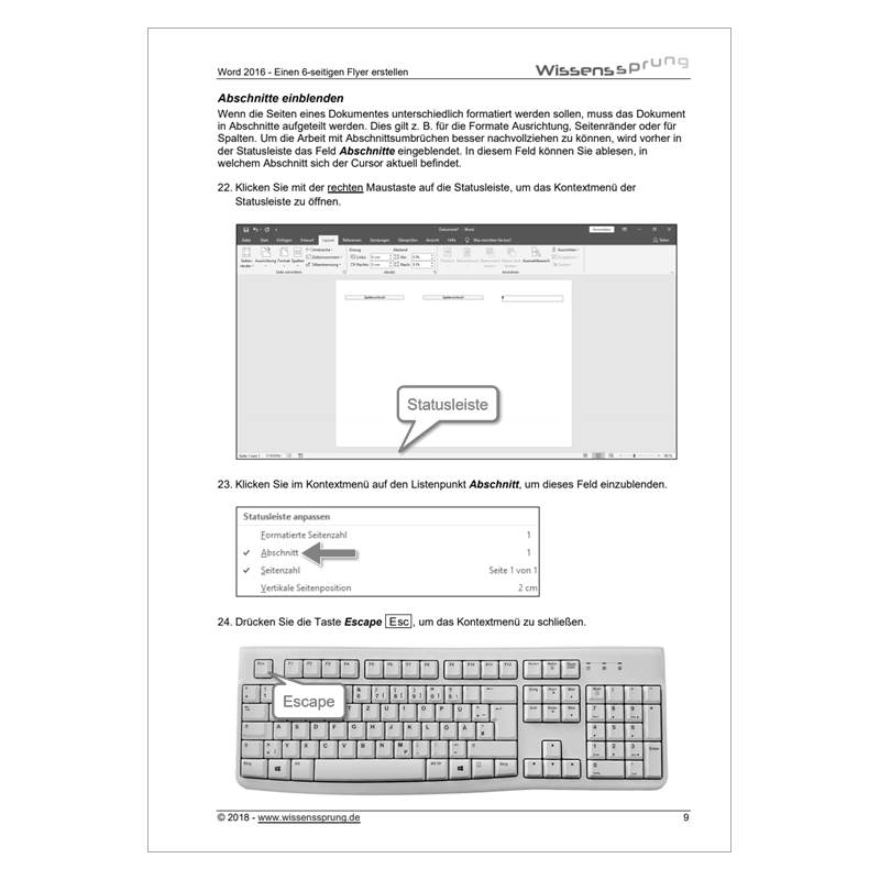 Word 2016 - Einen 6-seitigen Flyer erstellen - Teil 1 - Anleitung - S0115-P – Bild 3