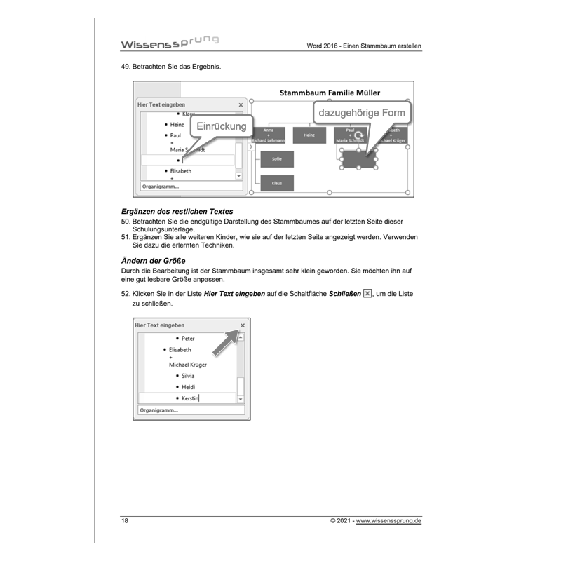 Word 2016 - Einen Stammbaum erstellen - Anleitung - S0117-P – Bild 4
