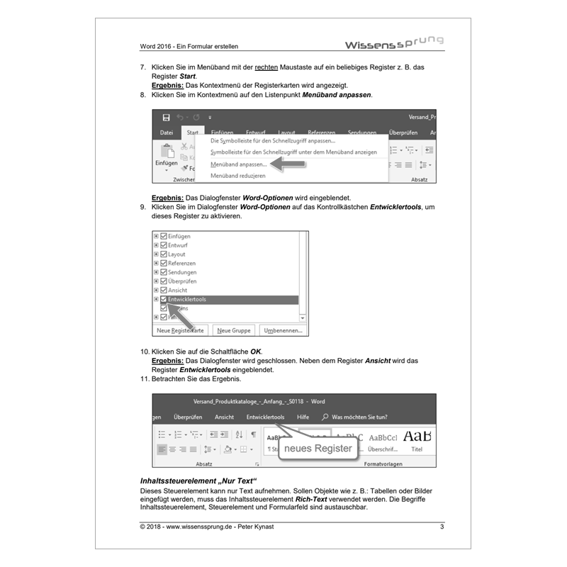 Word 2016 - Ein Formular erstellen - Anleitung - S0118-P – Bild 2