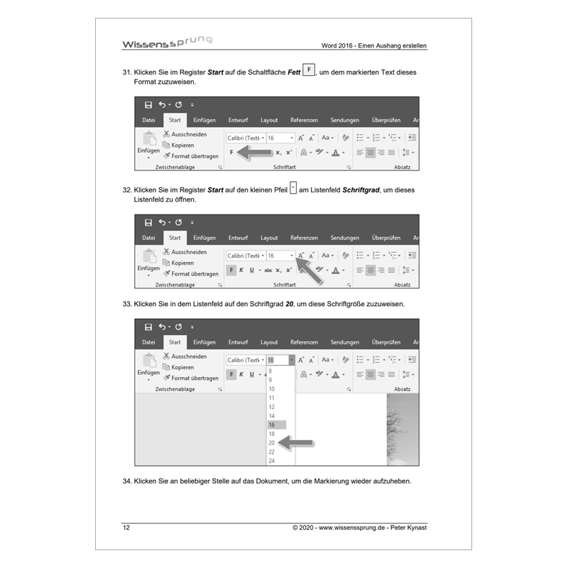 Word 2016 - Einen Aushang erstellen - Anleitung - S0149-P – Bild 3