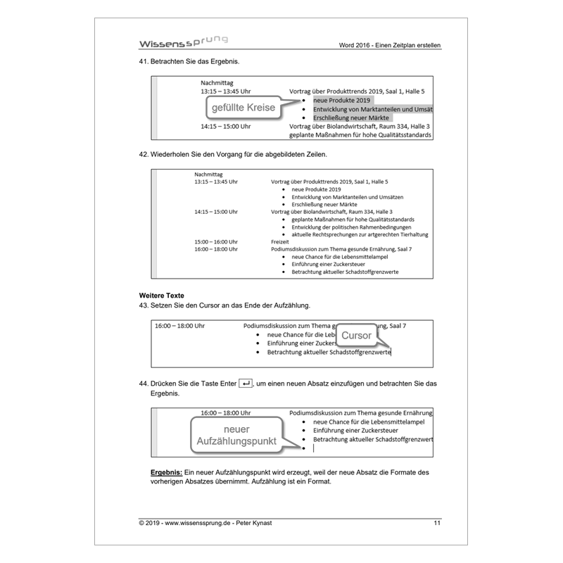 Word 2016 - Einen Zeitplan erstellen - Anleitung - S0195-P – Bild 3