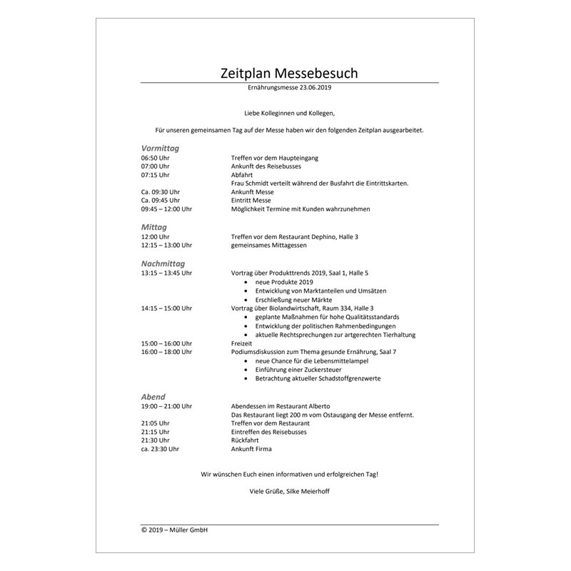 Word 2016 - Einen Zeitplan erstellen - Anleitung - S0195-P – Bild 4