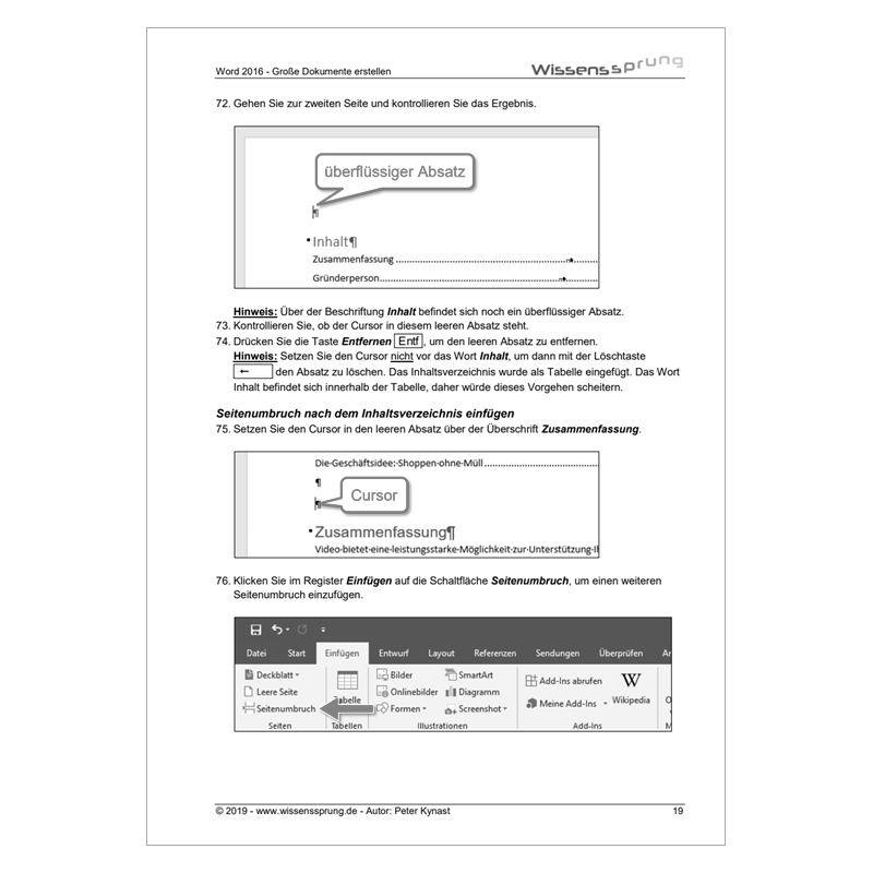 Word 2016 - Große Dokumente erstellen - Anleitung - S0217-P – Bild 4