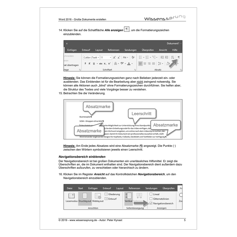 Word 2016 - Große Dokumente erstellen - Anleitung - S0217-P – Bild 2