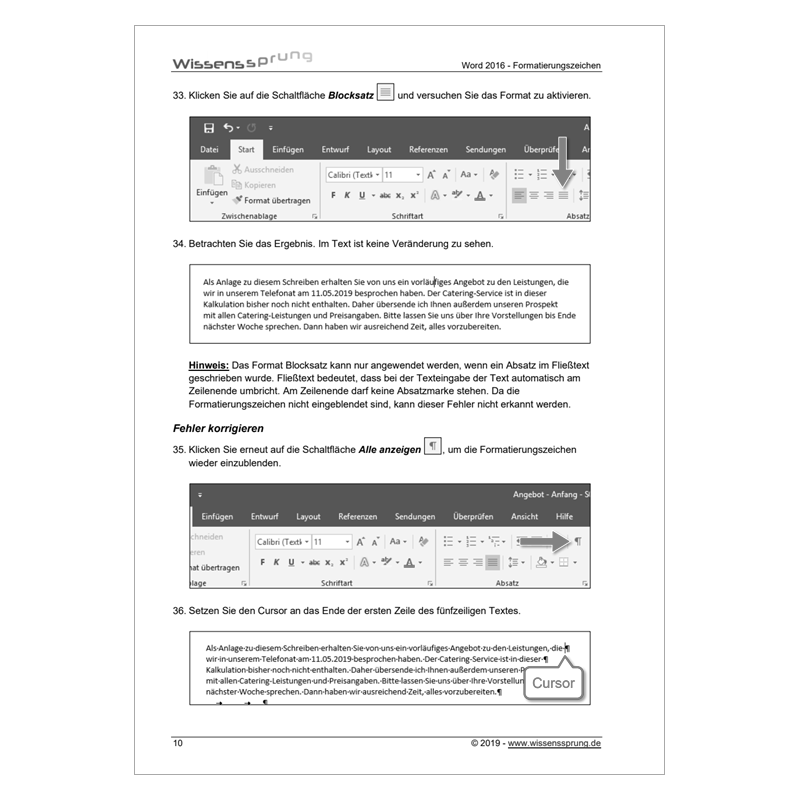 Word 2016 - Formatierungszeichen - Anleitung - S0219-P – Bild 4