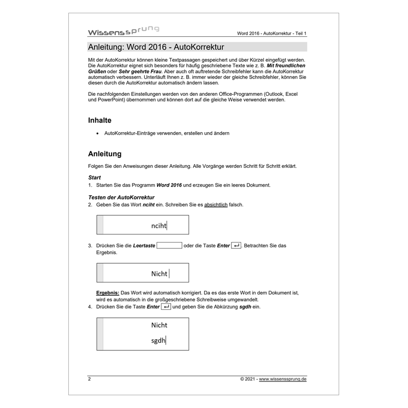 Word 2016 - AutoKorrektur - Teil 1 - Anleitung - S0222-P – Bild 2