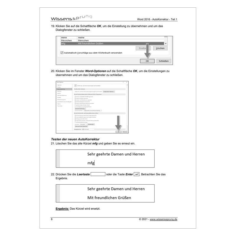 Word 2016 - AutoKorrektur - Teil 1 - Anleitung - S0222-P – Bild 4