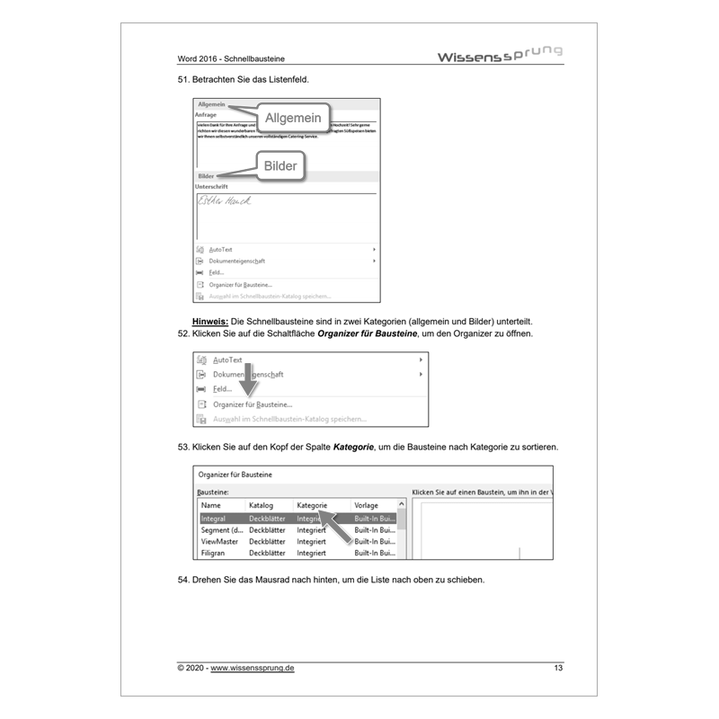 Word 2016 - Mit Schnellbausteinen arbeiten - Anleitung - S0223-P – Bild 4