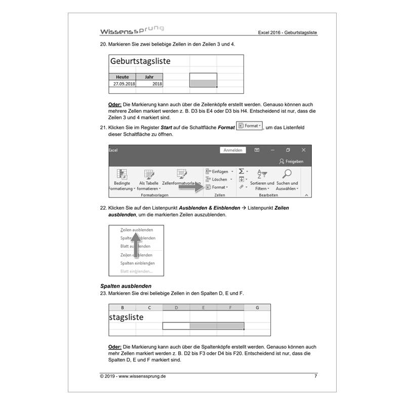 Excel 2016 - Geburtstagsliste - Anleitung - S0231-P – Bild 4