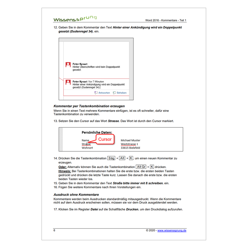Word 2016 - Kommentare - Teil 1 - Anleitung - S0365-P – Bild 6