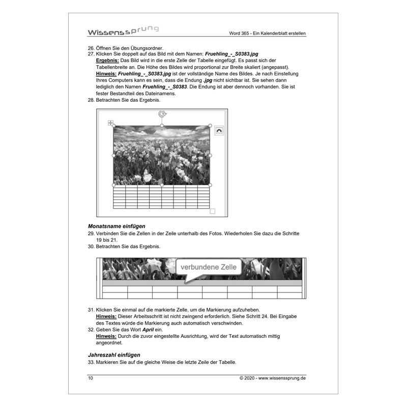 Word 365 - Ein Kalenderblatt erstellen - Anleitung - S0383-P – Bild 3