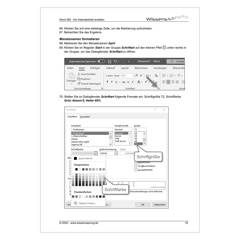 Word 365 - Ein Kalenderblatt erstellen - Anleitung - S0383-P – Bild 4