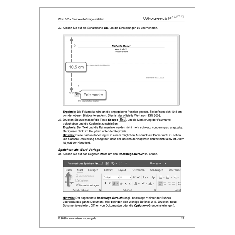 Word 365 - Eine Word-Vorlage erstellen - Anleitung - S0385-P – Bild 3