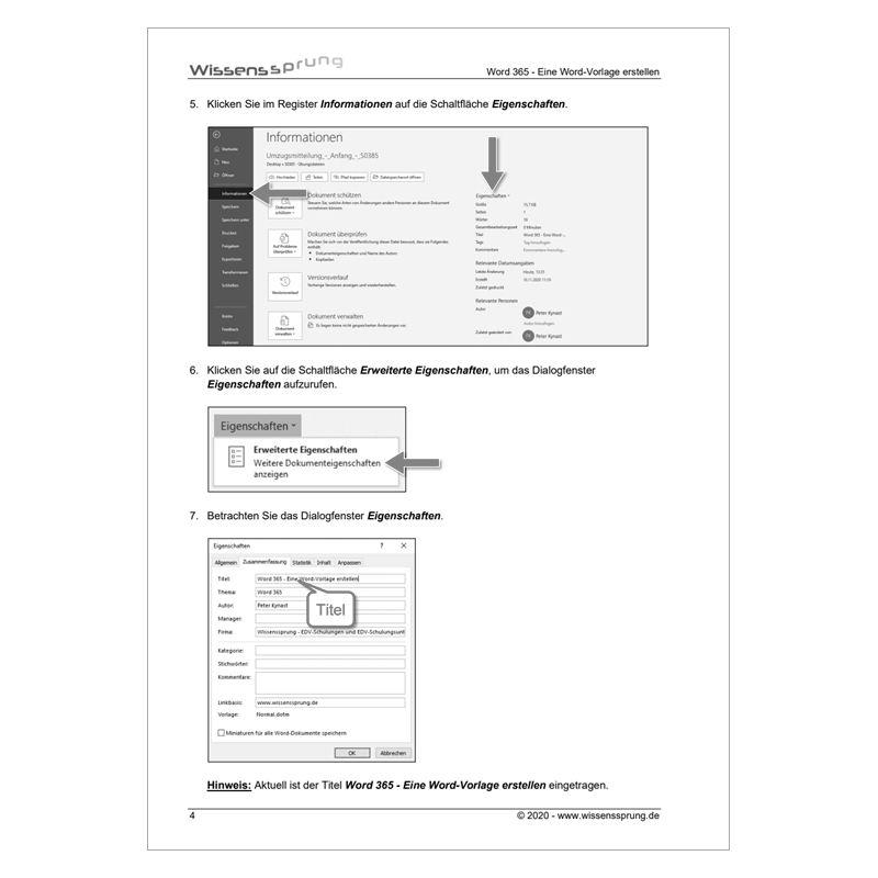 Word 365 - Eine Word-Vorlage erstellen - Anleitung - S0385-P – Bild 2