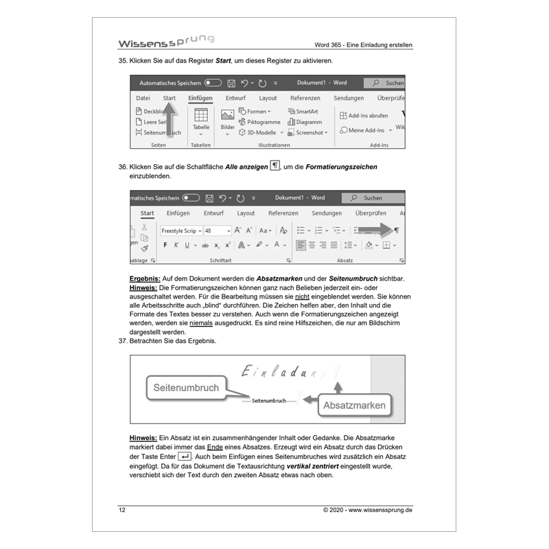 Word 365 - Eine Einladung erstellen - Anleitung - S0388-P – Bild 3