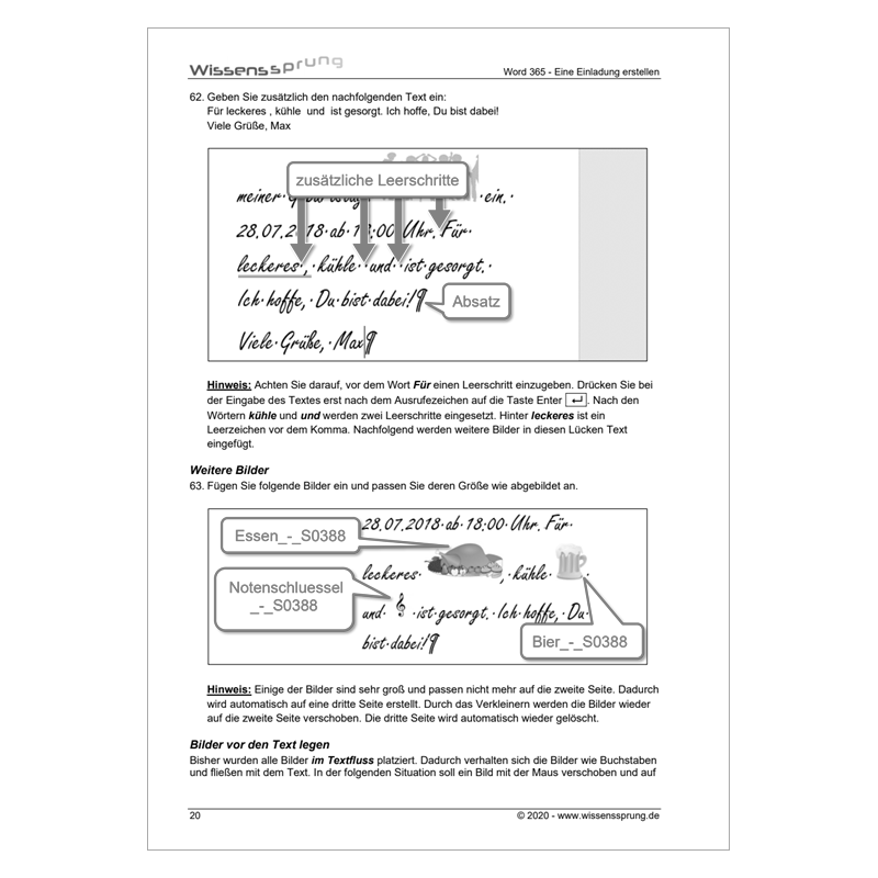 Word 365 - Eine Einladung erstellen - Anleitung - S0388-P – Bild 4