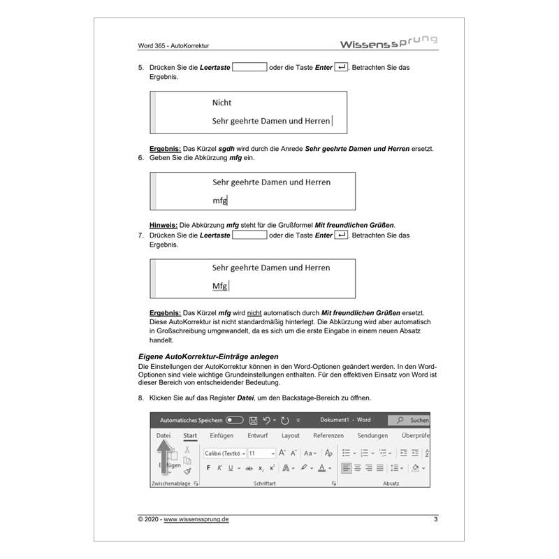 Word 365 - AutoKorrektur - Anleitung - S0391-P – Bild 2