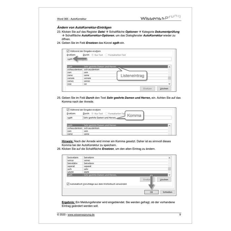 Word 365 - AutoKorrektur - Anleitung - S0391-P – Bild 4
