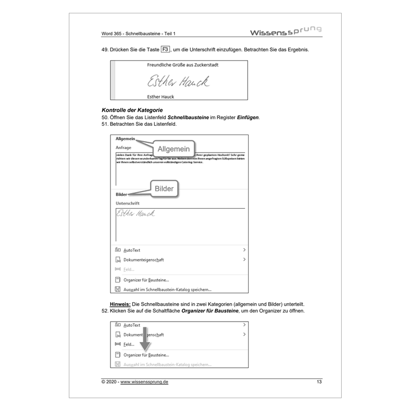 Word 365 - Mit Schnellbausteinen arbeiten - Anleitung - S0392-P – Bild 4