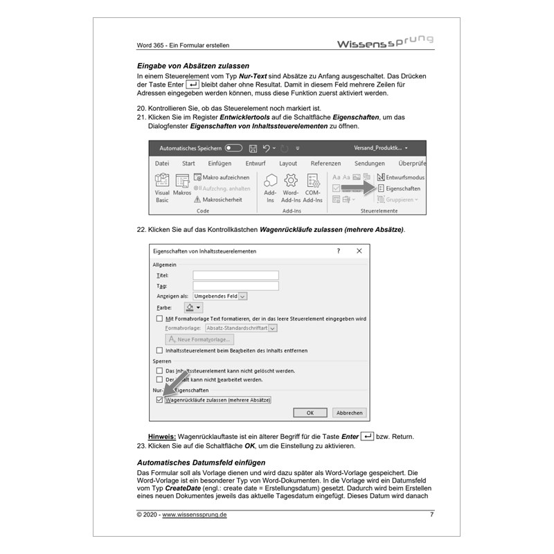 Word 365 - Ein Formular erstellen - Anleitung - S0393-P – Bild 2