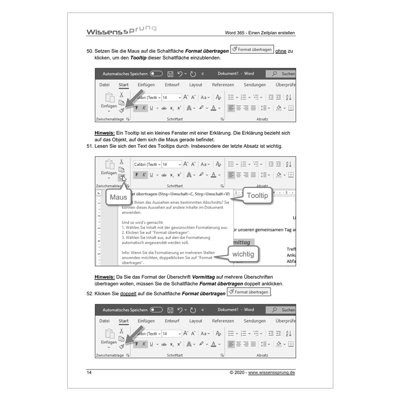 Word 365 - Einen Zeitplan erstellen - Anleitung - S0394-P – Bild 4