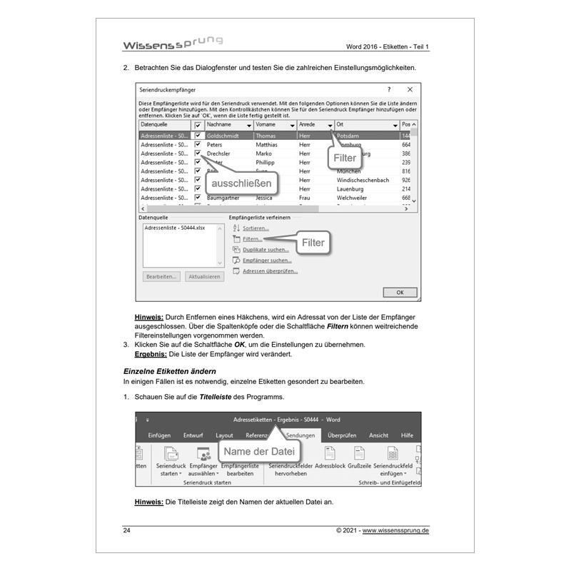 Word 2016 - Etiketten - Teil 1 - Anleitung - S0444-P – Bild 4