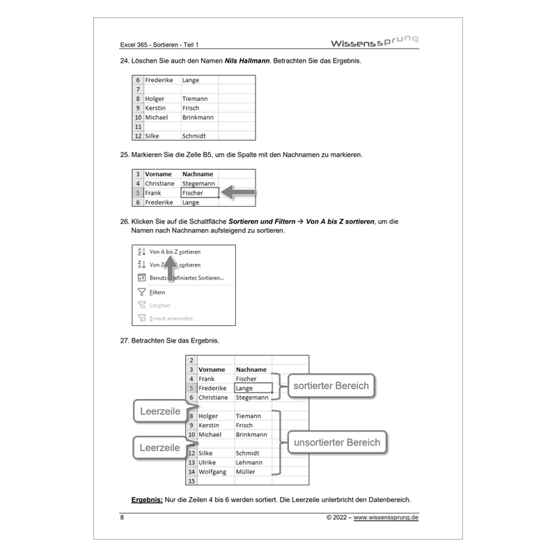 Excel 365 - Sortieren - Teil 1 - Anleitung - S0508-P – Bild 4