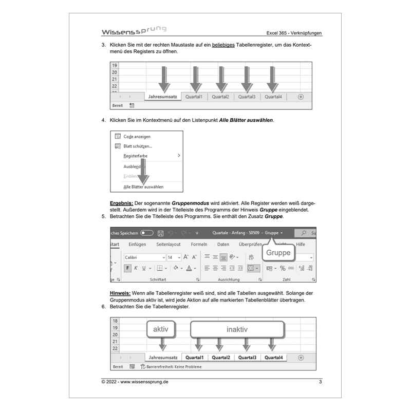 Excel 365 - Verknüpfungen - Quartale auswerten - Anleitung - S0509-P – Bild 2