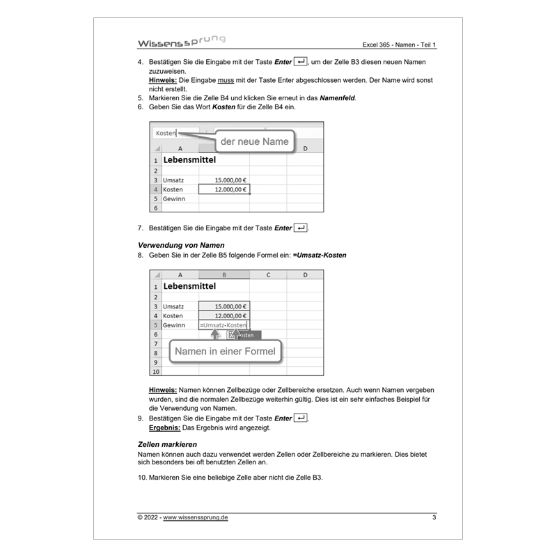 Excel 365 - Namen - Teil 1 - Anleitung - S0511-P – Bild 2