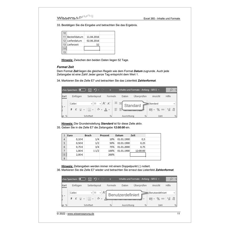 Excel 365 - Inhalte und Formate - Anleitung - S0512-P – Bild 4