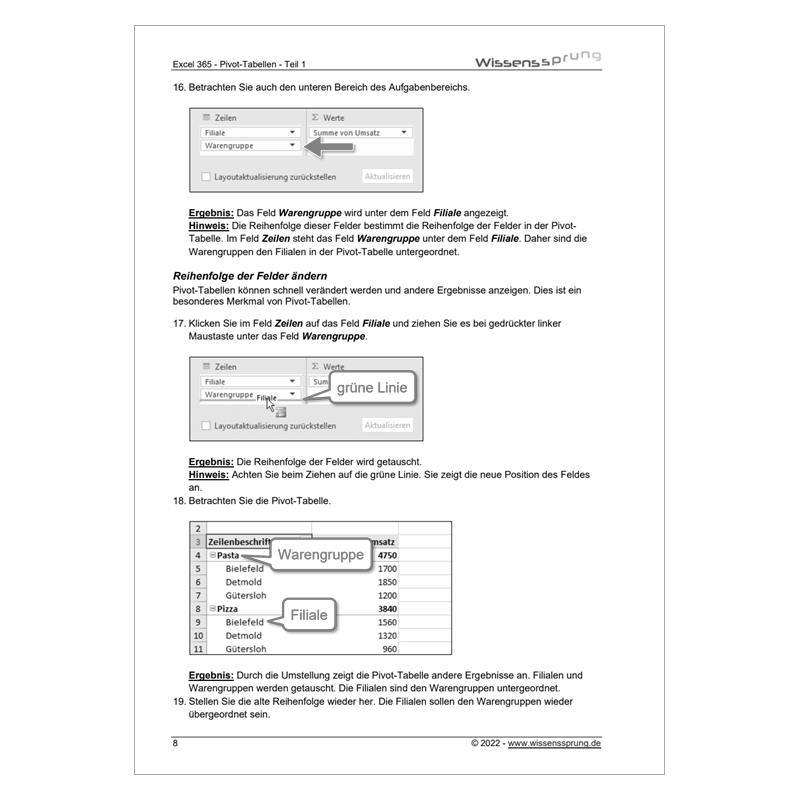 Excel 365 - Pivot-Tabellen - Teil 1 - Warengruppen auswerten - Anleitung - S0513-P – Bild 3