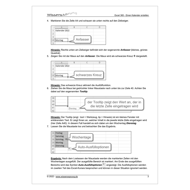 Excel 365 - Einen Kalender erstellen - Anleitung - S0515-P – Bild 2