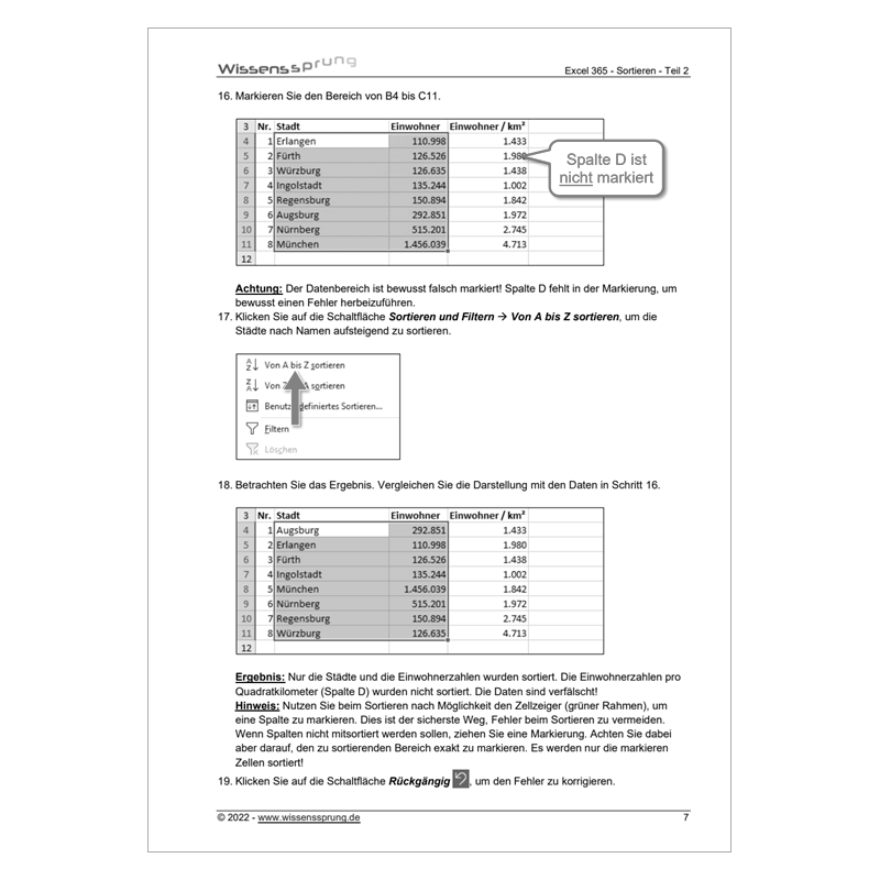 Excel 365 - Sortieren - Teil 2 - Anleitung - S0522-P – Bild 4