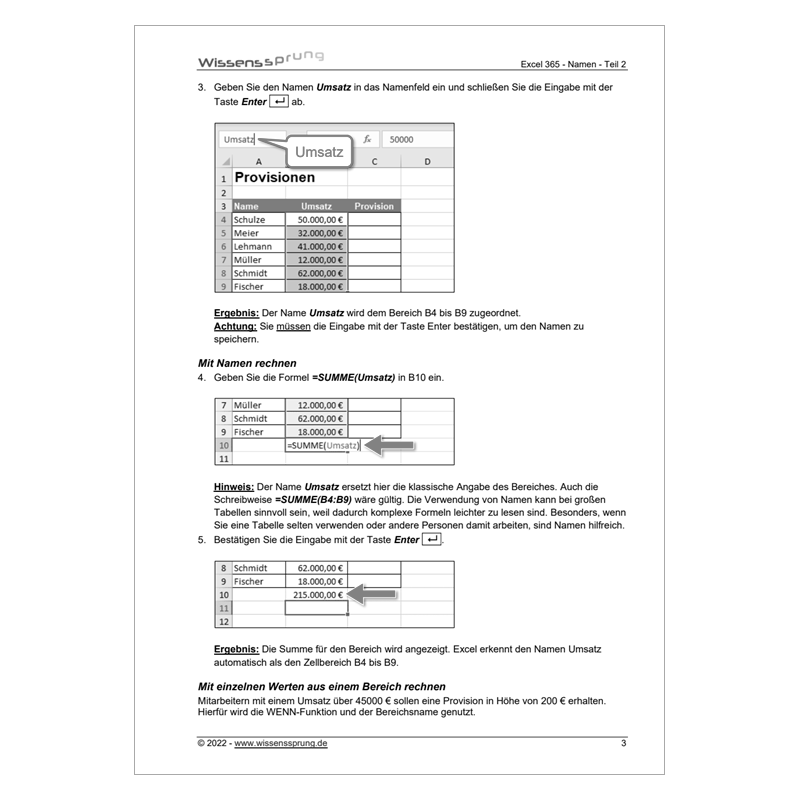 Excel 365 - Namen - Teil 2 - Provisionen berechnen - Anleitung - S0524-P – Bild 2