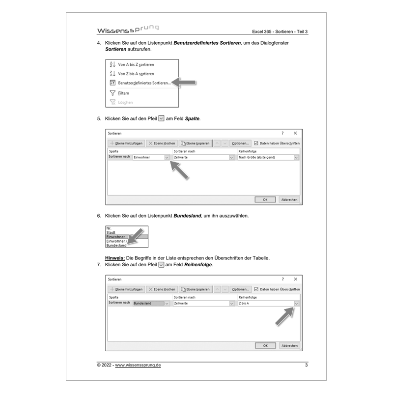 Excel 365 - Sortieren - Teil 3 - Anleitung - S0525-P – Bild 2
