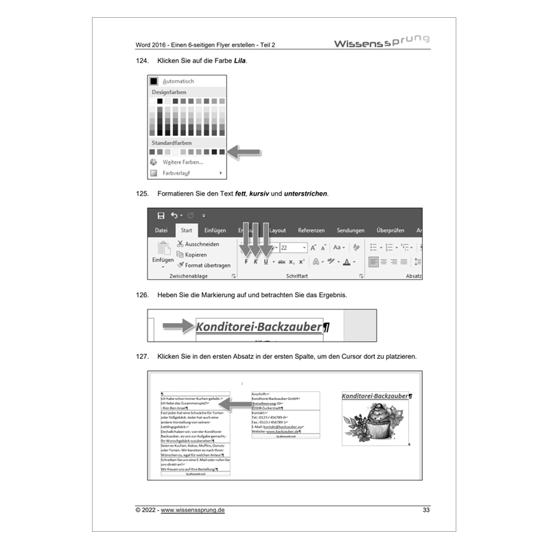 Word 2016 - Einen 6-seitigen Flyer erstellen - Teil 2 - Anleitung - S0530-P – Bild 4