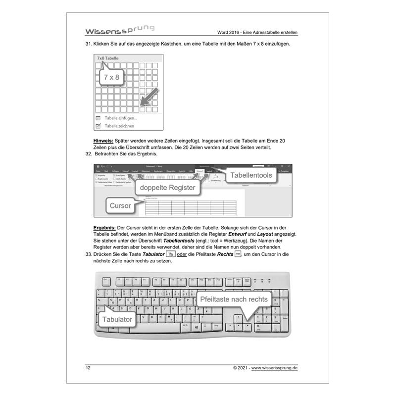 Word 2016 - Eine Adresstabelle erstellen - Anleitung - S0536-P – Bild 3