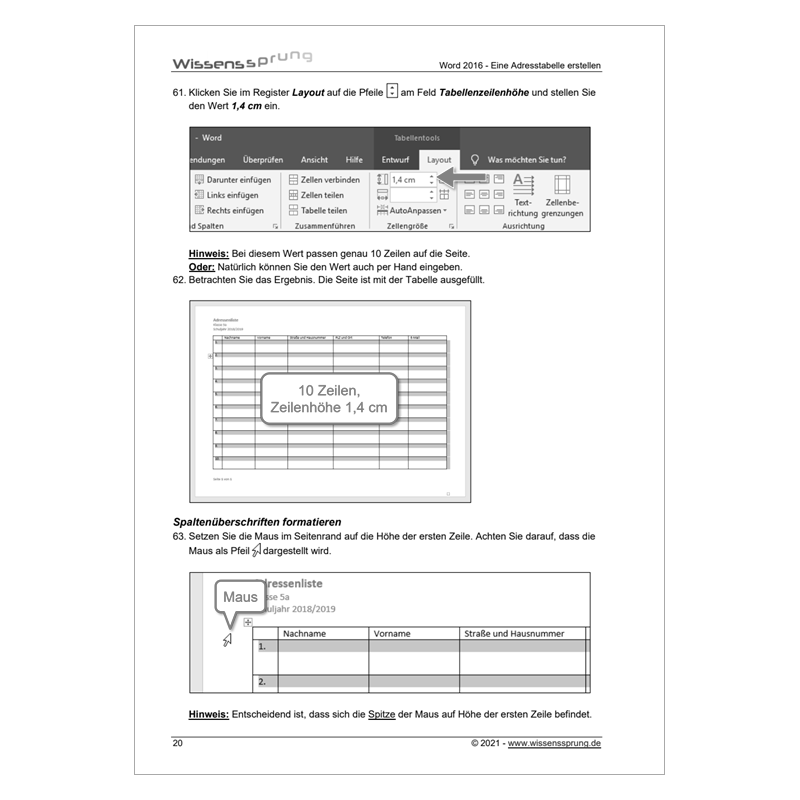Word 2016 - Eine Adresstabelle erstellen - Anleitung - S0536-P – Bild 4